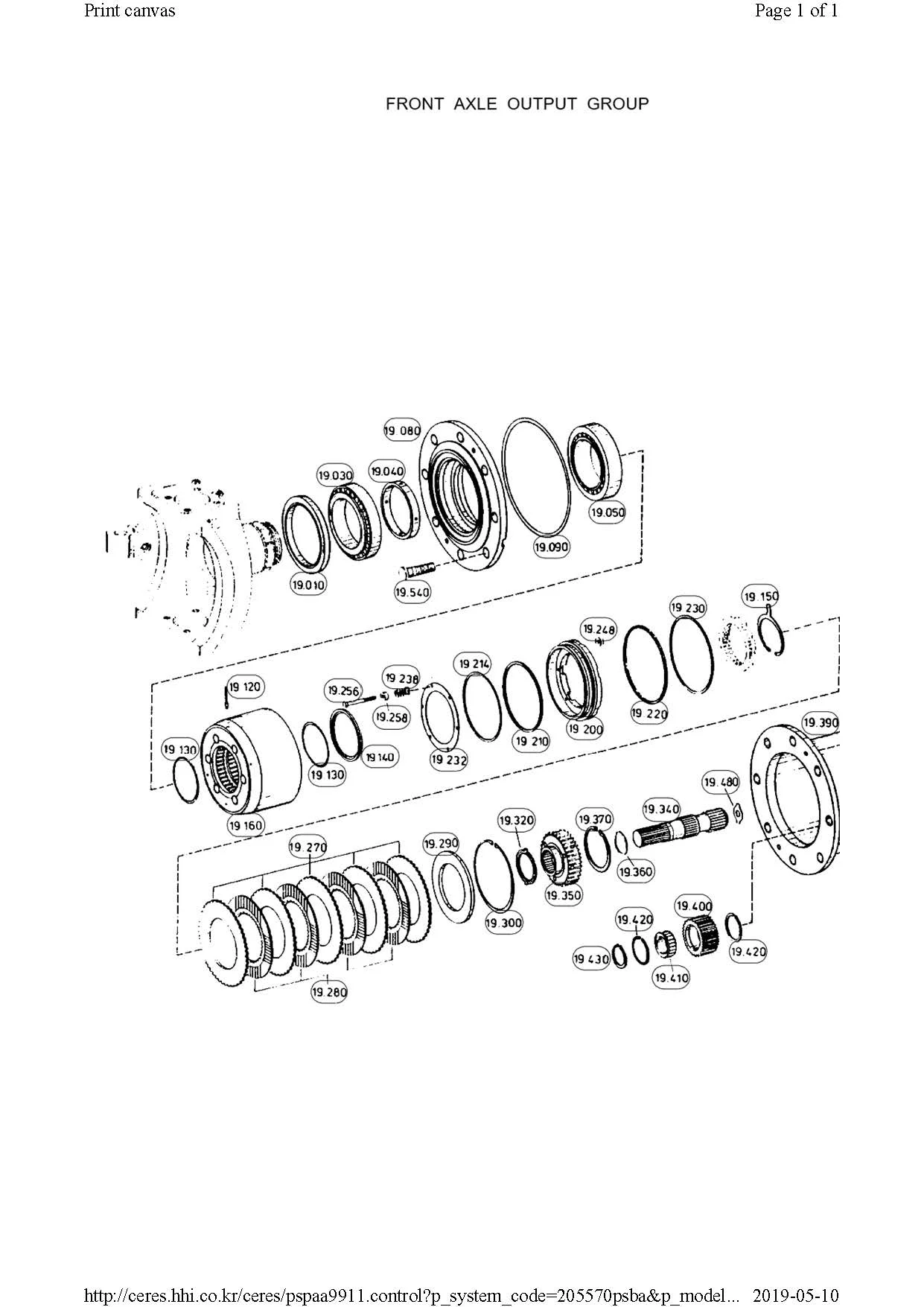 Excavator Front Axle Or Rear Axle Bearing Roller 0750118206 0735455