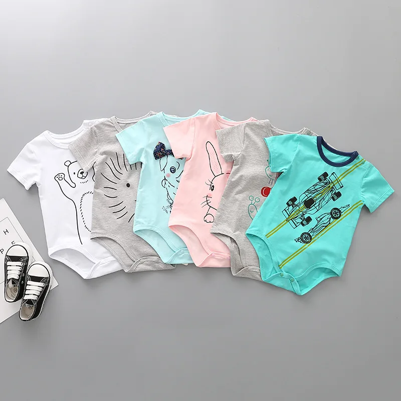 

Newborn Baby Clothes Cartoon Short Sleeve Cotton Romper Wholesale Online Shopping, Please refer to color chart