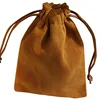Brown Color Big Size Custom Velvet Drawstring Jewelry Bags