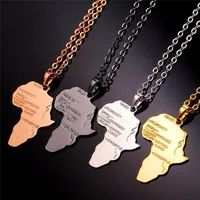 

Titanium steel Africa map modeling necklace Hip-Hop character alphabet pendant necklace