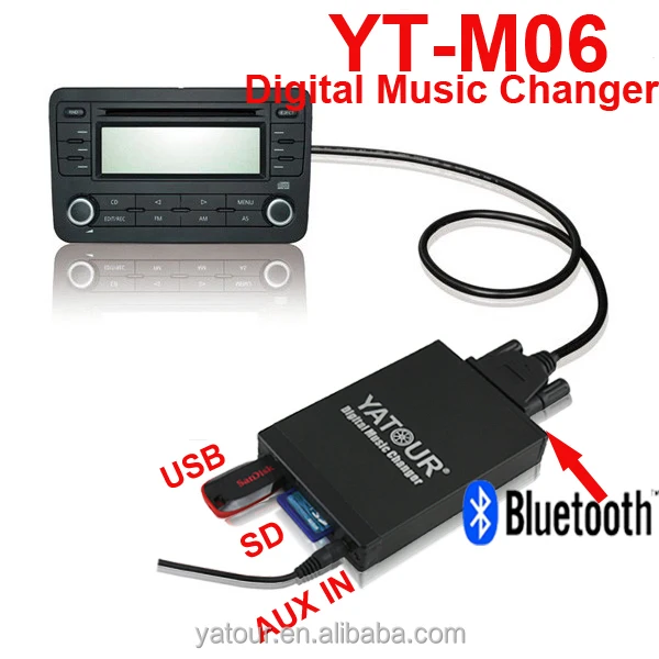 SD AUX Bluetooth kit manos libres para Toyota TOY1 MP3 Yatour YTM06-TOY1-BT Adaptador de musica digital para coche USB
