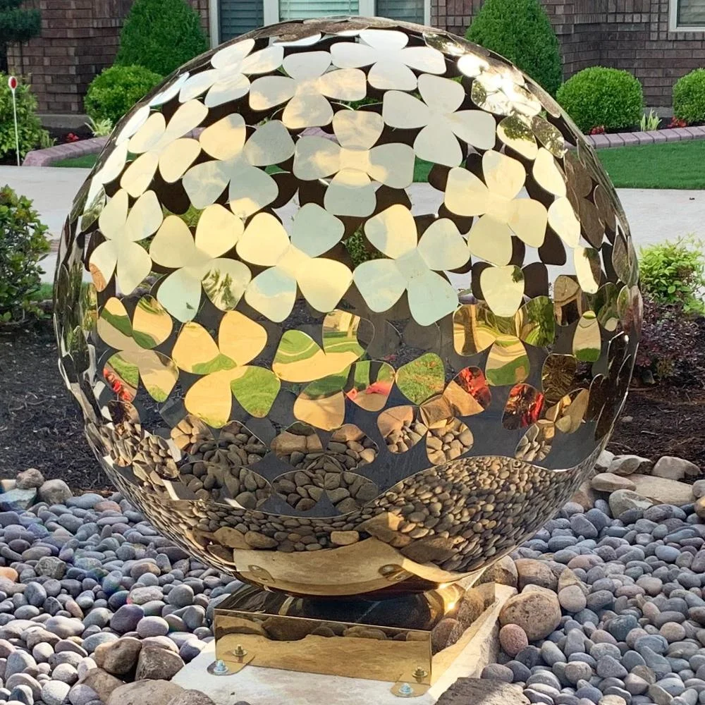 

Famous lighting hollow stainless steel sphere for garden decoration