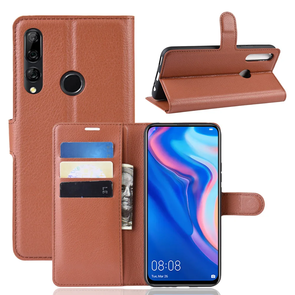 

Fashion Litchi Leather Case for Huawei Y9 Prime 2019 Flip Wallet Case Protective Cell Phone Covers Case for Huawei Y9 Prime 2019, Black,brown,white,red,purple,rose,blue,green,pink