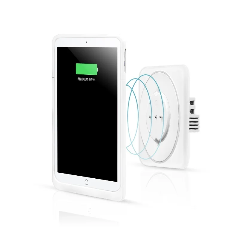 

Wall Mount Wireless Charging Case Patent Tablet Stand, White/black
