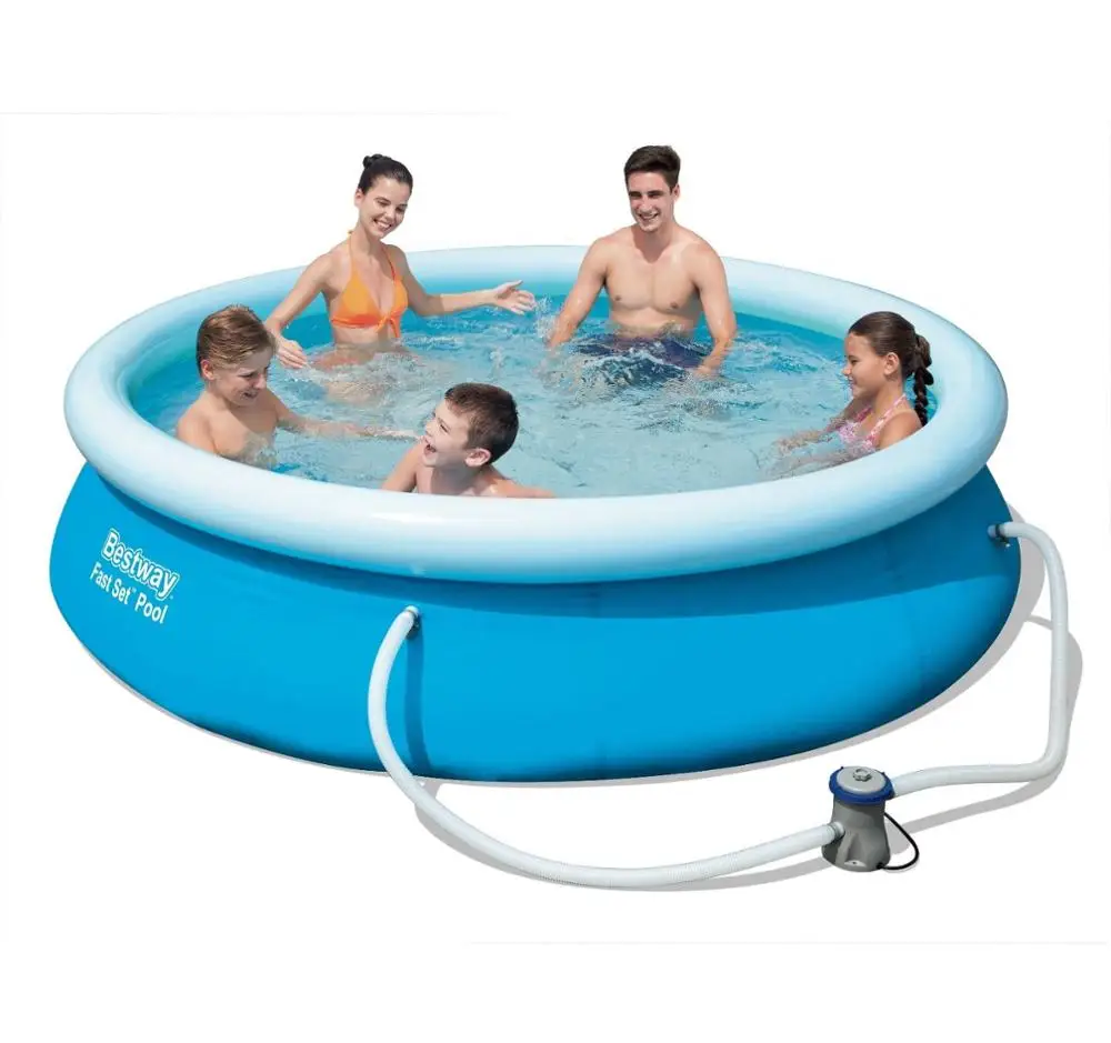 

Bestway Inflatable 8FT X 26IN / 2.44M X 66CM Fast Set Round Above Ground Swimming Paddling Pool, As picture