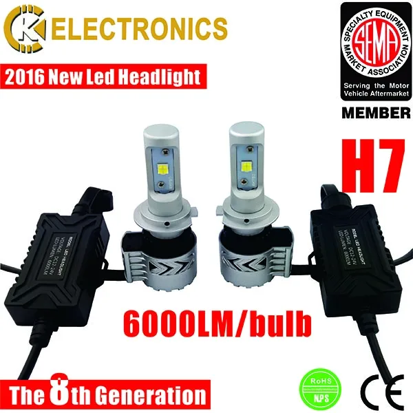 Powerful 10000 lumen h7 led headlight bulb conversion kit