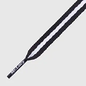 black and white striped shoelaces