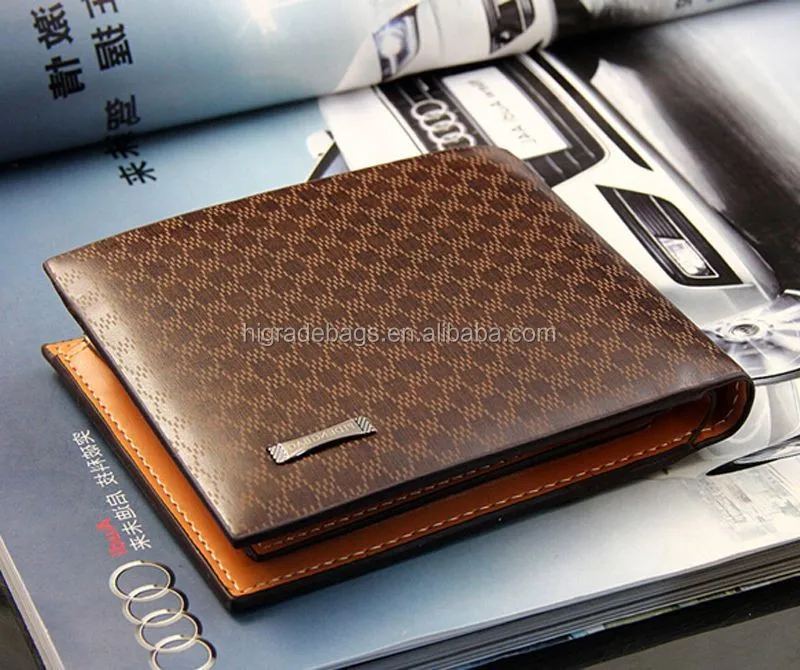 

Free Shipping 2015 New Fashion Genuine + PU Leather purse, men wallet wholesale