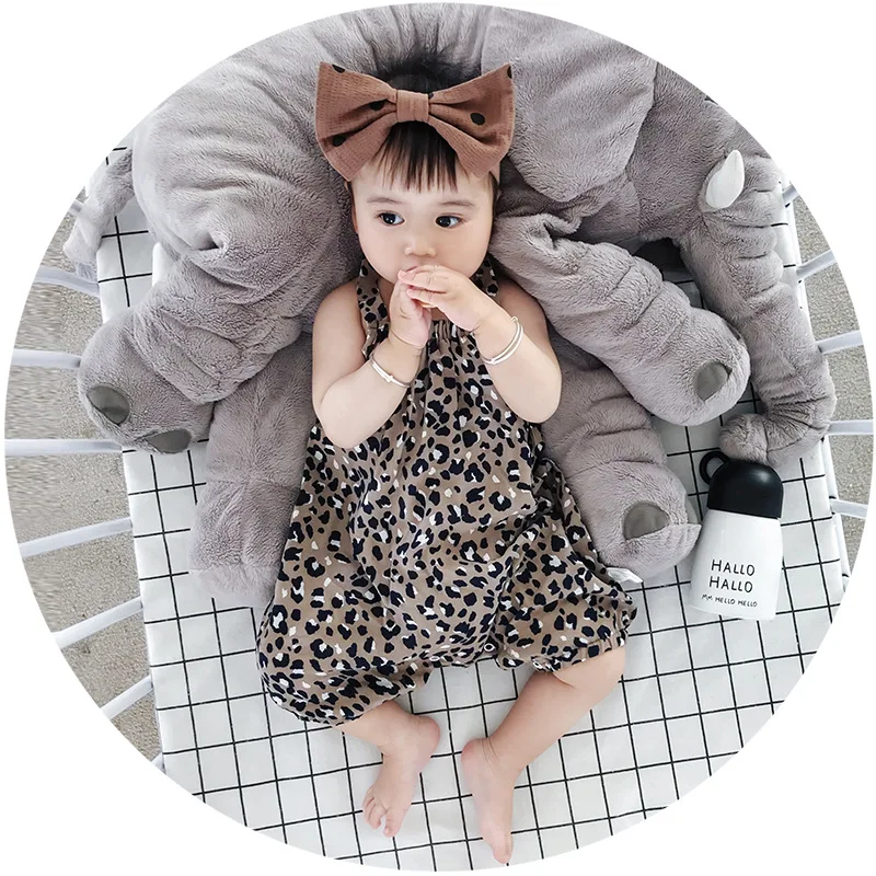 

Hu Sunshine Wholesale summer Babys leopard house print romper