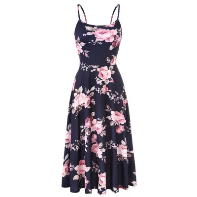 

2021 New Cheap Fashion Sexy Ladies Off-The-Shoulder Women Long Maxi Floral Beach Casual Dresses Drop Ship, Picture color