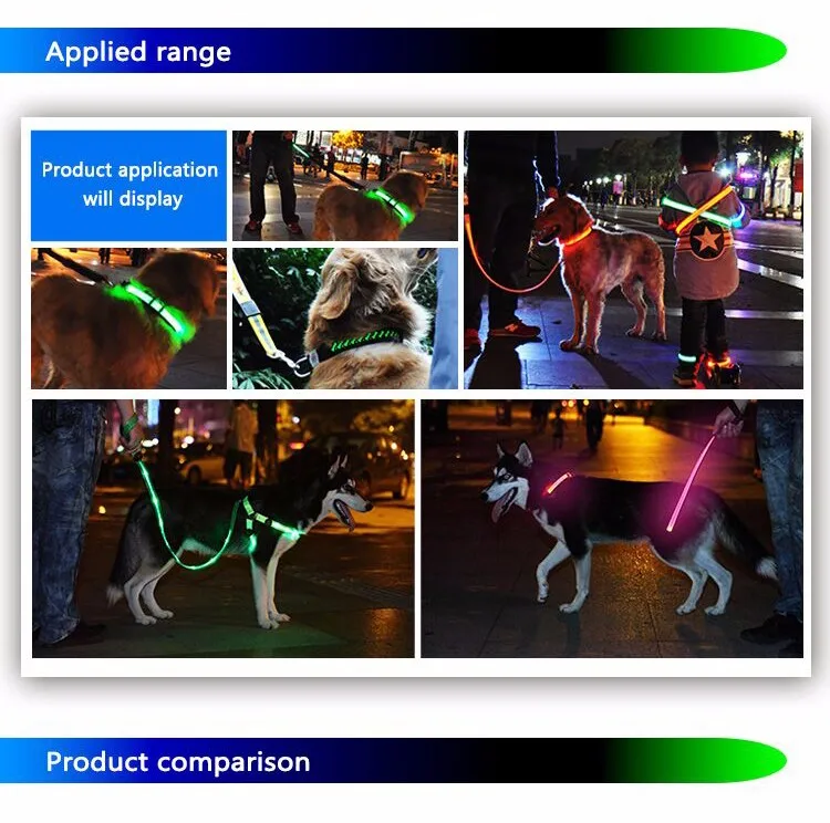 Hot Selling Products led Pet  Collar And Leash For Puppy cute dog collar
