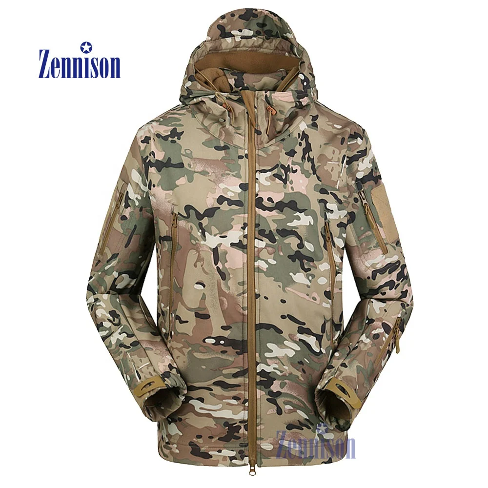 

Military shark skin softshell Waterproof Tactical Army Waterproof hoodie Jacket, Customized