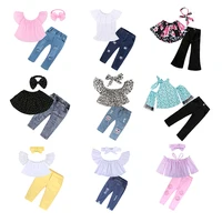 

New arrival ruffle off shoulder set boutique clothing children kids girl clothes