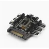 Multi Way Splitter Cooler Cooling Fan Hub PC Computer SATA 1 to 8 3pin 12V Power Socket PCB Adapter