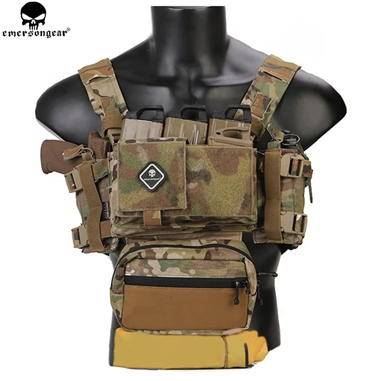 

EMERSONGEAR Tactical Chest Rig Fight Chissis MK3 Chest Rig Airsoft Hunting Combat Vest with 5.56 Mag Pouch Multicam, Multicam /mctp/mcbk/bk/wg/cb/rg