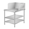 Adjustable kitchen stainless steel 3 layer work table without down shelf