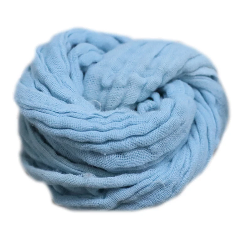 

Light Blue 150cm Gauze Cheesecloth Cotton Wrap Newborn Photography Stretch Jersey wrap Baby Photo Layering Fabric Various Color