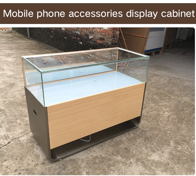 Customized Cell Phone Display Showcase Glass Mobile Phone Shop Counter