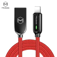 

Mcdodo Lighting intelligent power off re-charge automatically data line for iphone , new Nylon Braided sync data cable1.2m