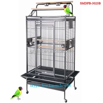 Cage à Oiseaux Pour Perroquet Fabricant Produire Africain Gris Playtop Pas Cher Forte Fer Forgé Métal Grand Grand Aras Perroquet Cage Buy Grande