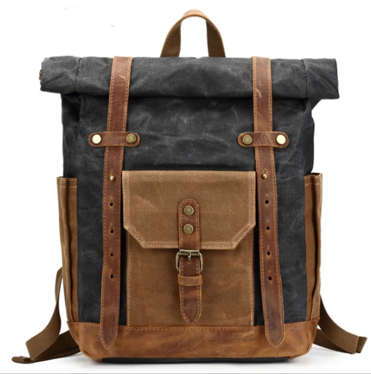 waxed canvas hiking backpack