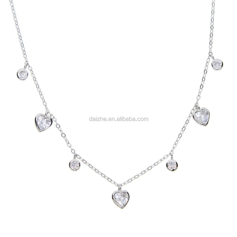 

2021 fashion valentines gift 925 sterling silver drop charm statement elegant girlfriend necklace, Black