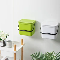 

hot sale kitchen 8L wall mount rectangular plastic trash can with handle