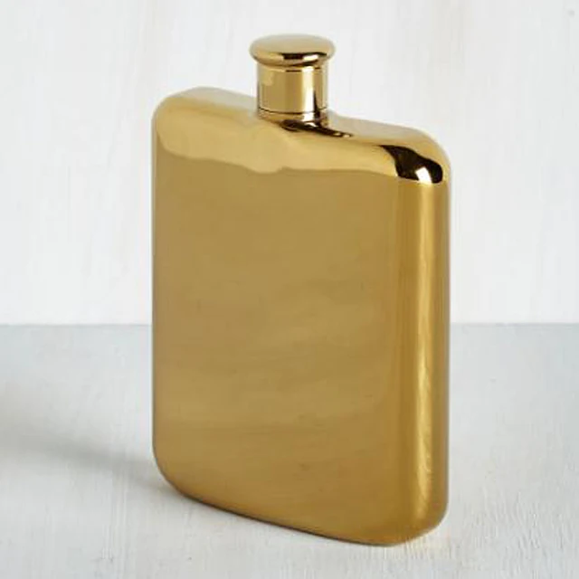 High Quality Classic Style Gold Color Stainless Steel Liquor Alcohol