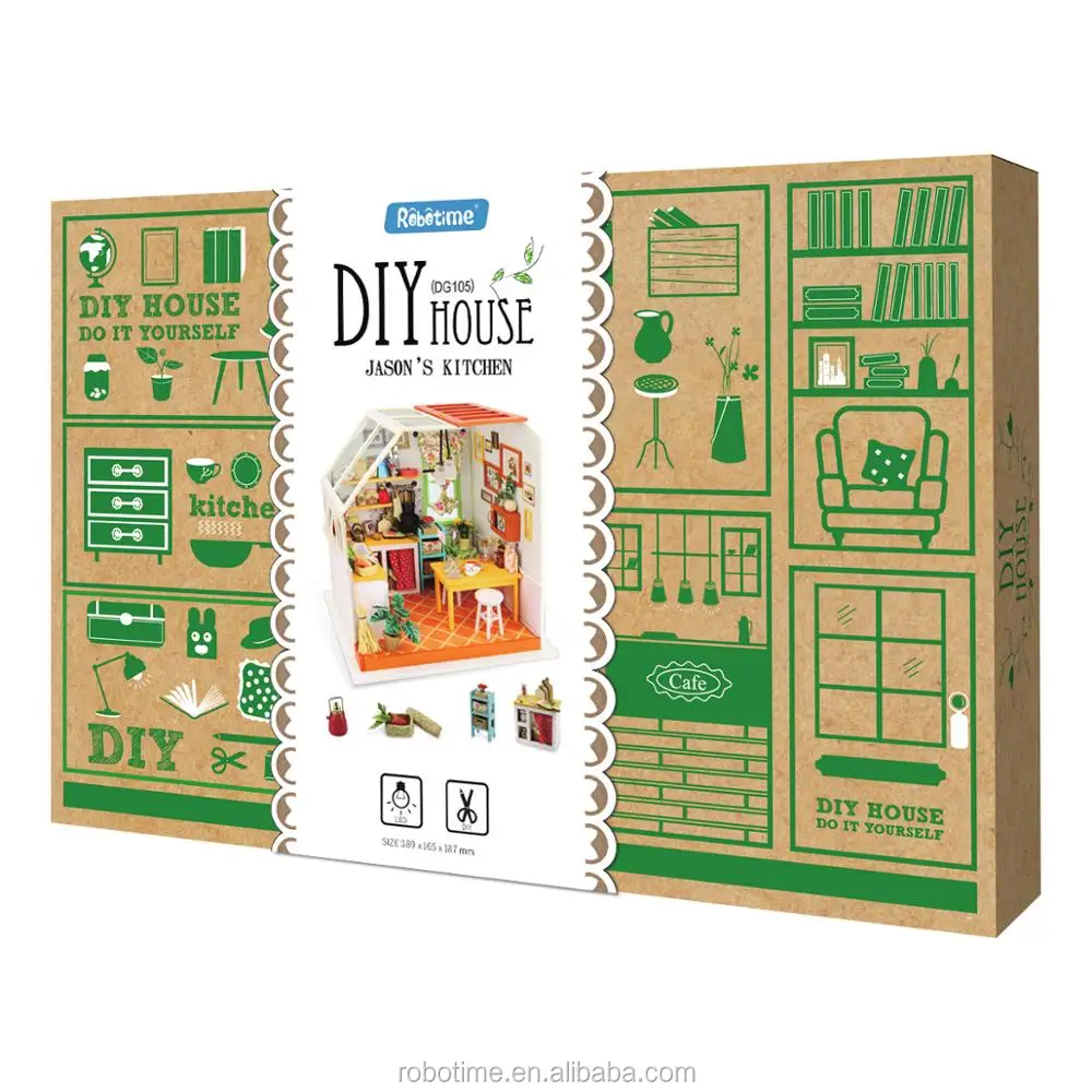 

Robotime Kitchen Wooden Handmade Diy Miniature House for Dropshipping