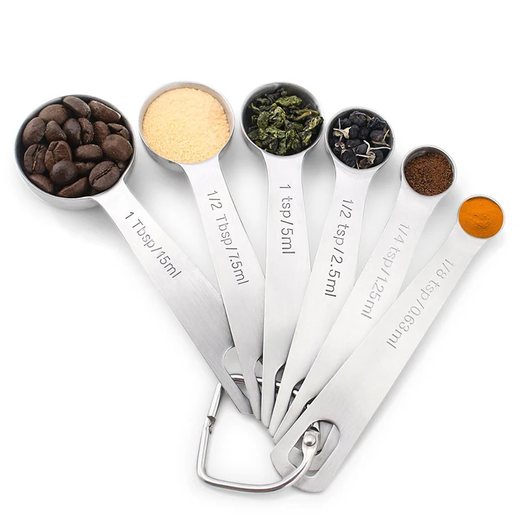 

18/8 Stainless Steel Measuring Spoons(Set of 6) for Kitchen Measuring Dry and Liquid Ingredients