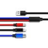 3 in 1 Multi Type C Cable Charger Micro USB Data Sync 3A Fast Charging Cable for iPhone Android