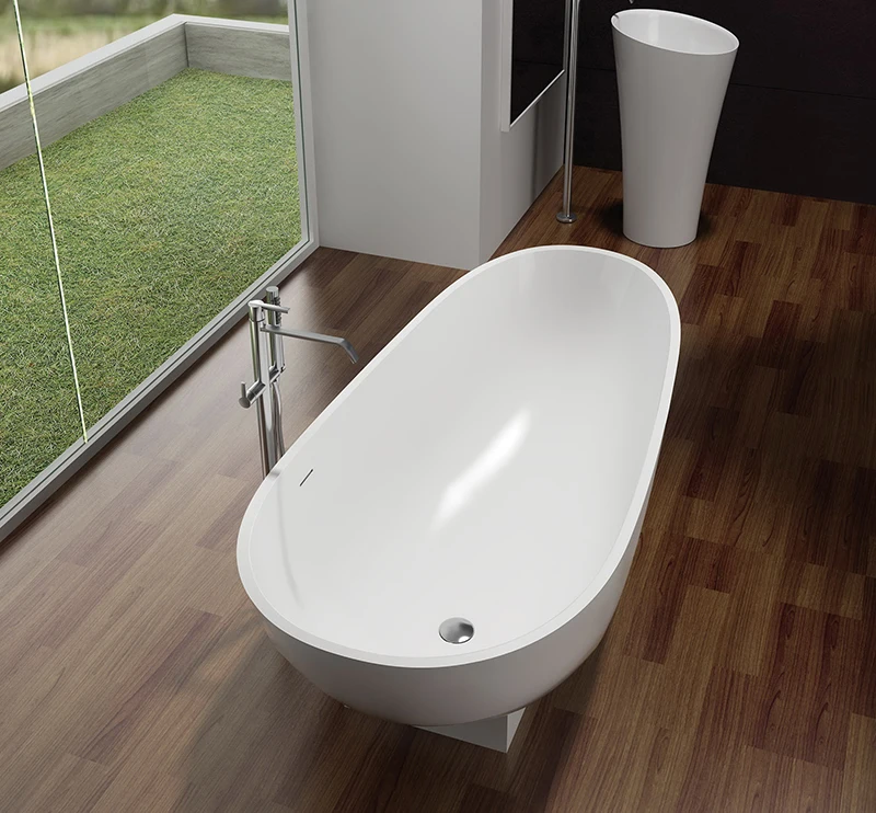 GM-8008 Italian designed solid surface artificial stone bathtub