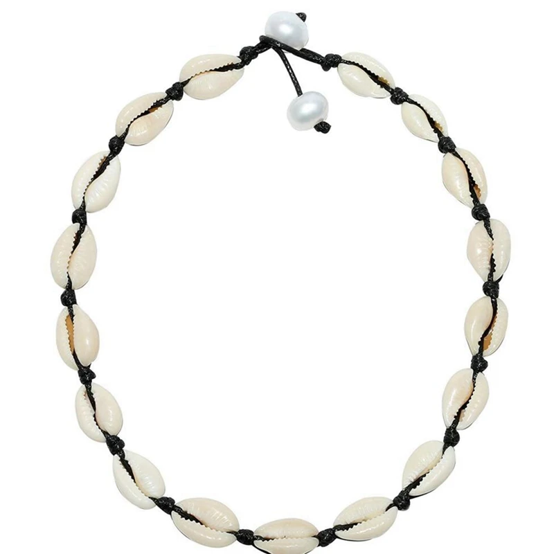 

New Fashion Rope Chain Hawaiian Natural Seashell Choker Necklace Collar For Summer Beach Gift