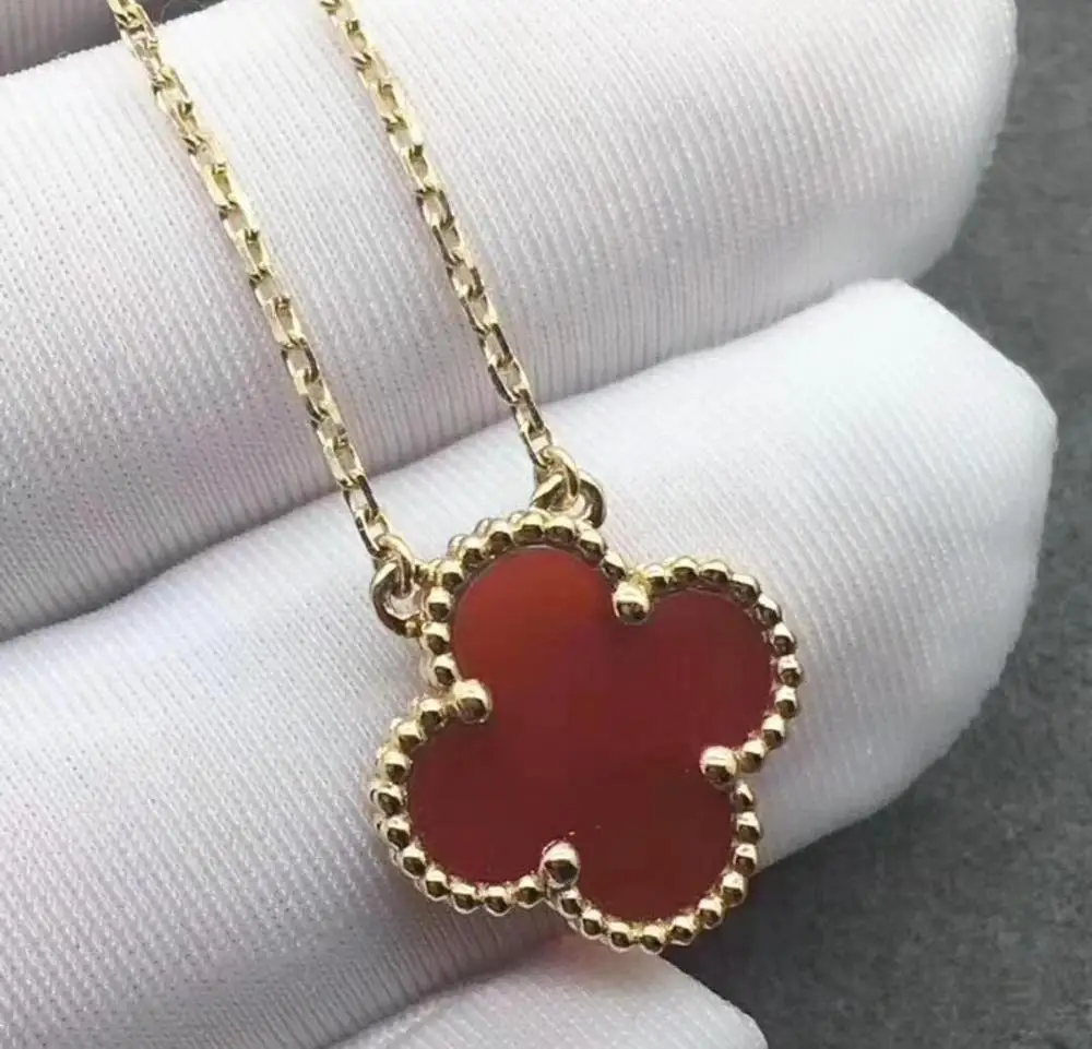 

Luxury brand Sterling 925 Silver Pendant Necklace CZ Pendant Necklace Original Logo and Stamp available, Red