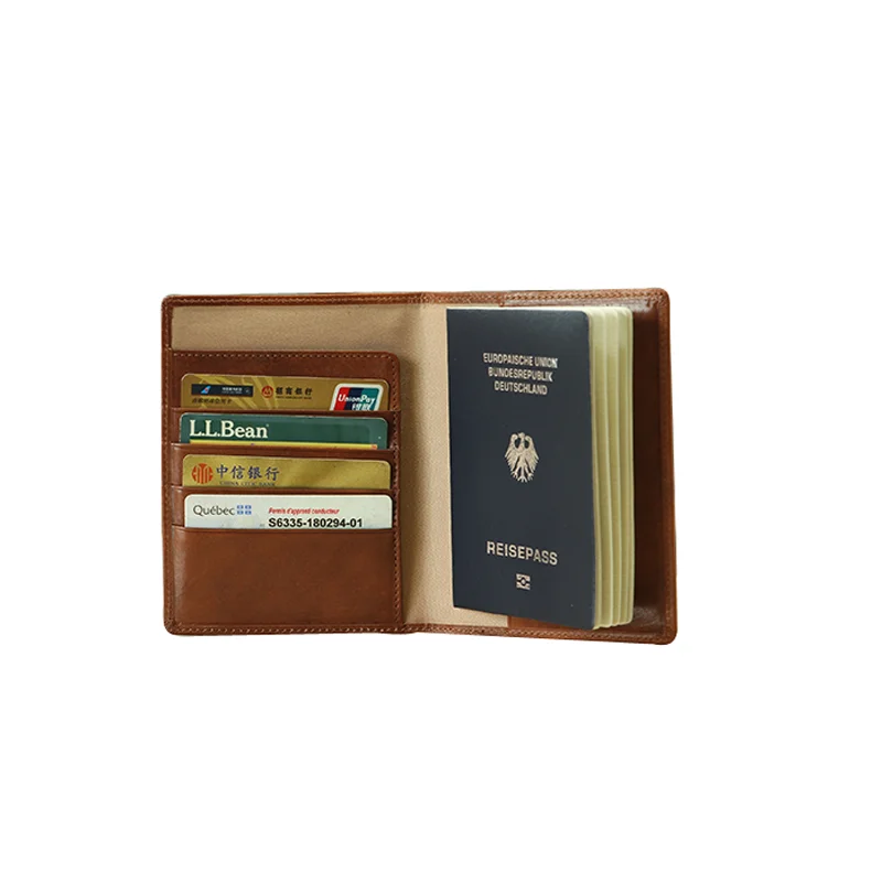 
costom fashion handmade leather passpot cover 