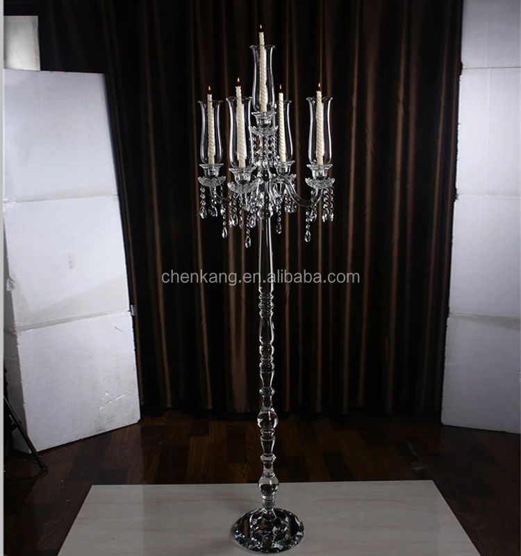 166cm Tall Crystal Candle Holders Floor Standing Candelabra For