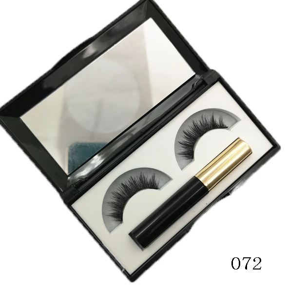 

new style Black Thin Cotton Band Reusable Magnetic eyeliner with magnetic False Eyelashes, Natural black