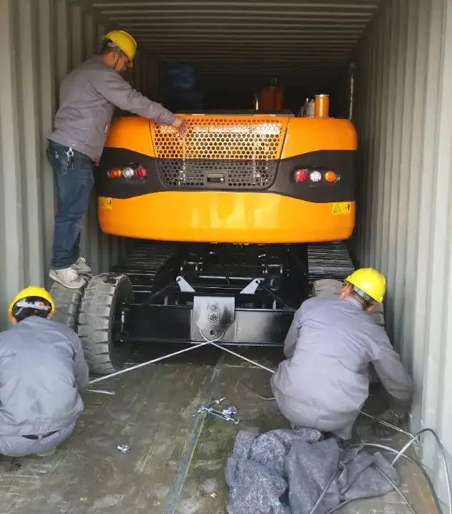 9 ton grade bucket hydraulic excavator earth digger on wheels