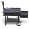 New Style Outdoor Double Barrels Portable Wood Pellet Charcoal Gas Fired BBQ Grill offset Smoker Residential/ Commercial
