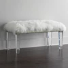 luxury fancy acrylic bench with leather cushion PMMA lucite custom acrylic bench top grade plexiglass bench leg wholesale price