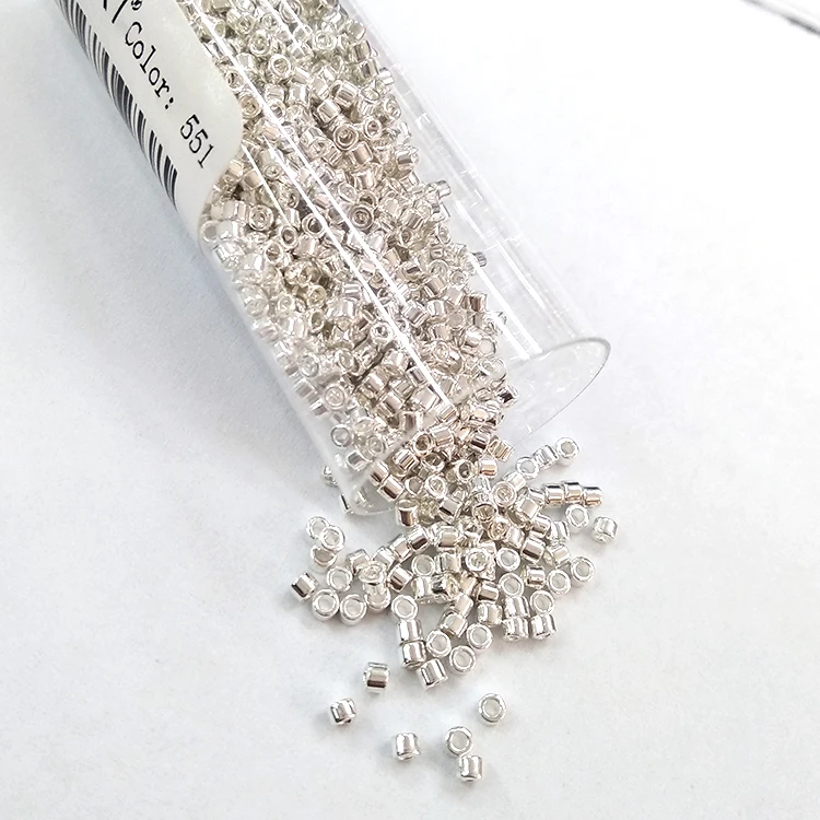 Popular Delica Miyuki Beads Size 11/0 1.6MM Silver COlor DB-551 Round Hole Seed Beads