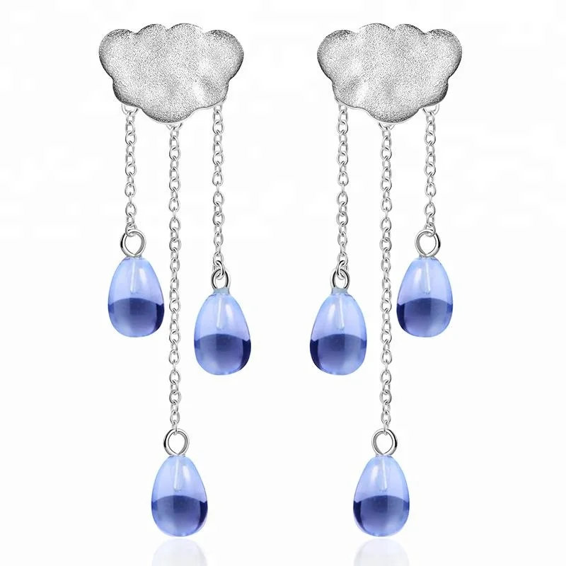 

Handmade Designer Jewelry Cloud 925 earring silver, As photo