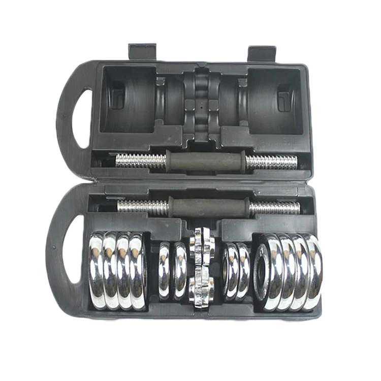 

China gym 20lb steel dumbbell set for sale, Silver