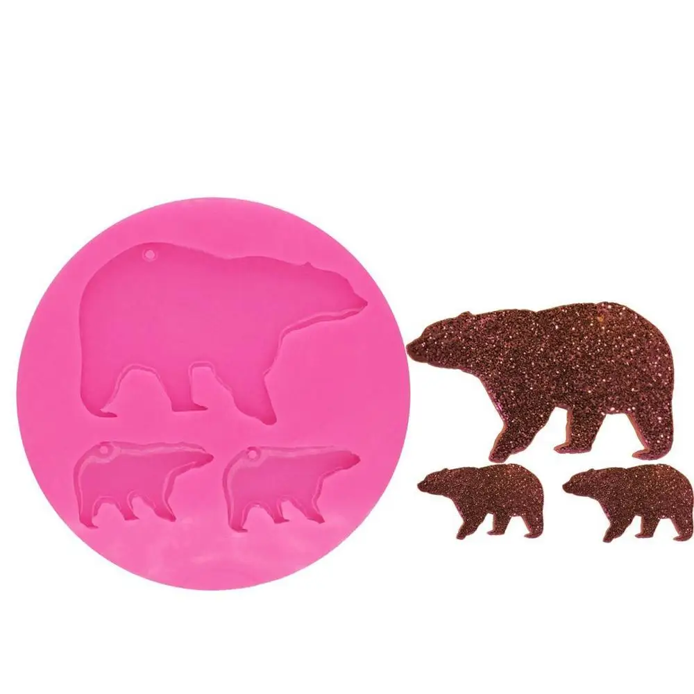 

Custom handmade Mama Bear and baby Bear keychain silicone mold, Random