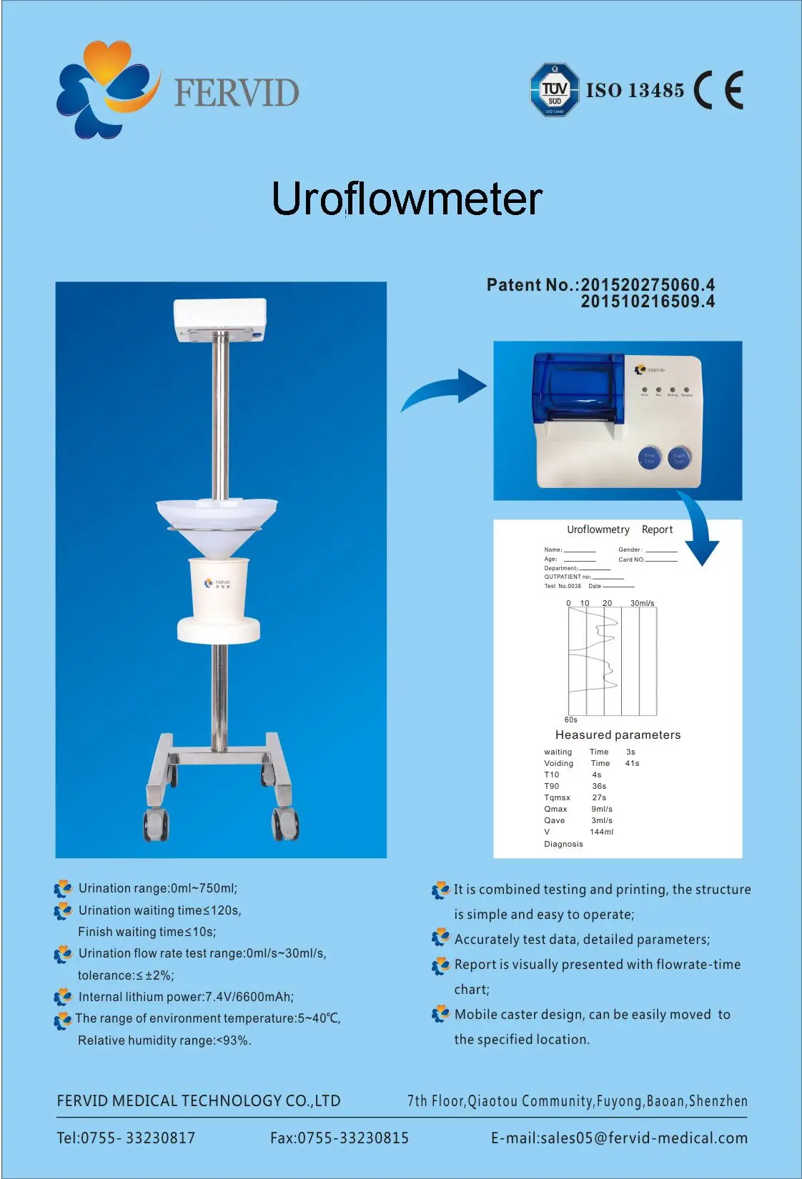 
Free Shipping CE/ISO Approved Uroflowmeter, Uroflowmetry Equipment, Uroflowmeter Machine 