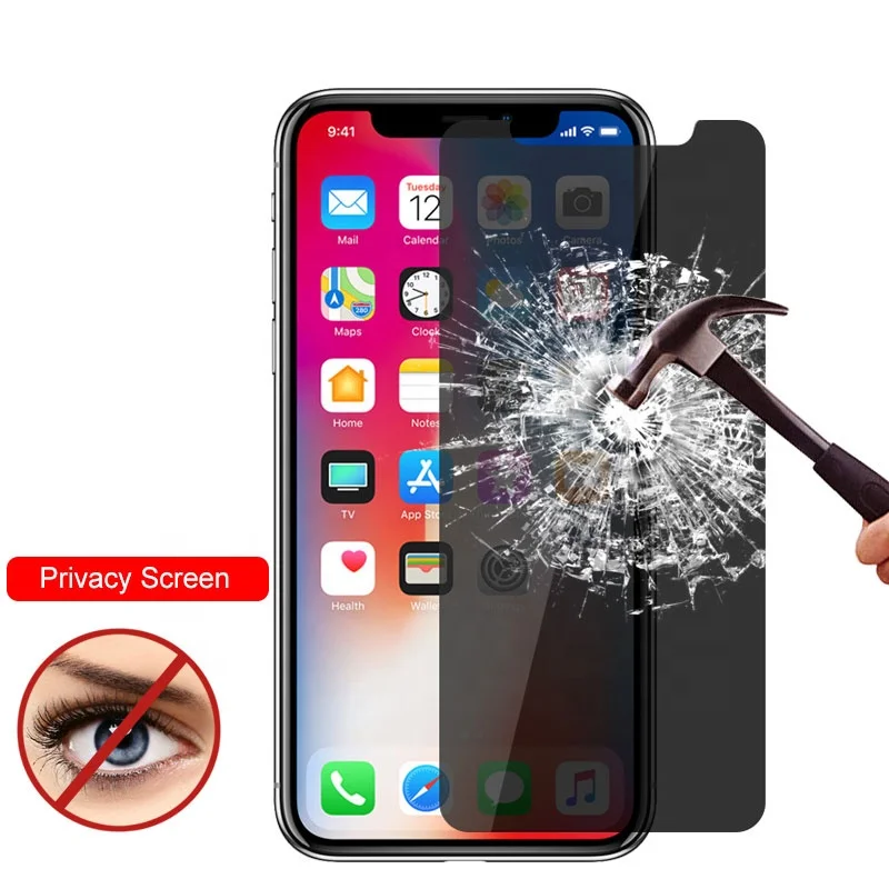 China factory price Real Privacy Anti-Spy Tempered Glass Screen Protector Film For iPhone x xs