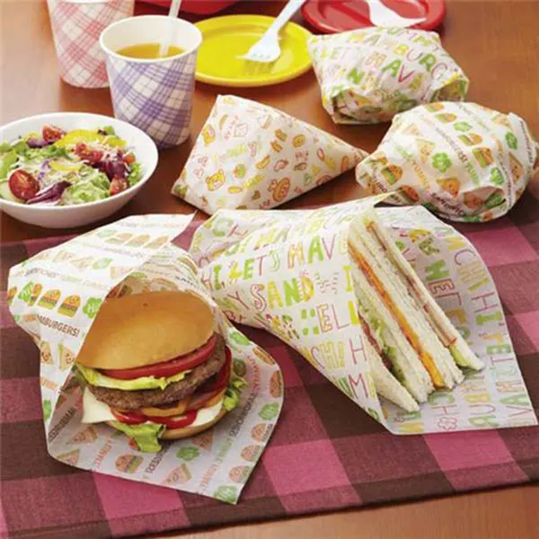 Colorful Printing Glassine Wrapping Paper For Fast Food With