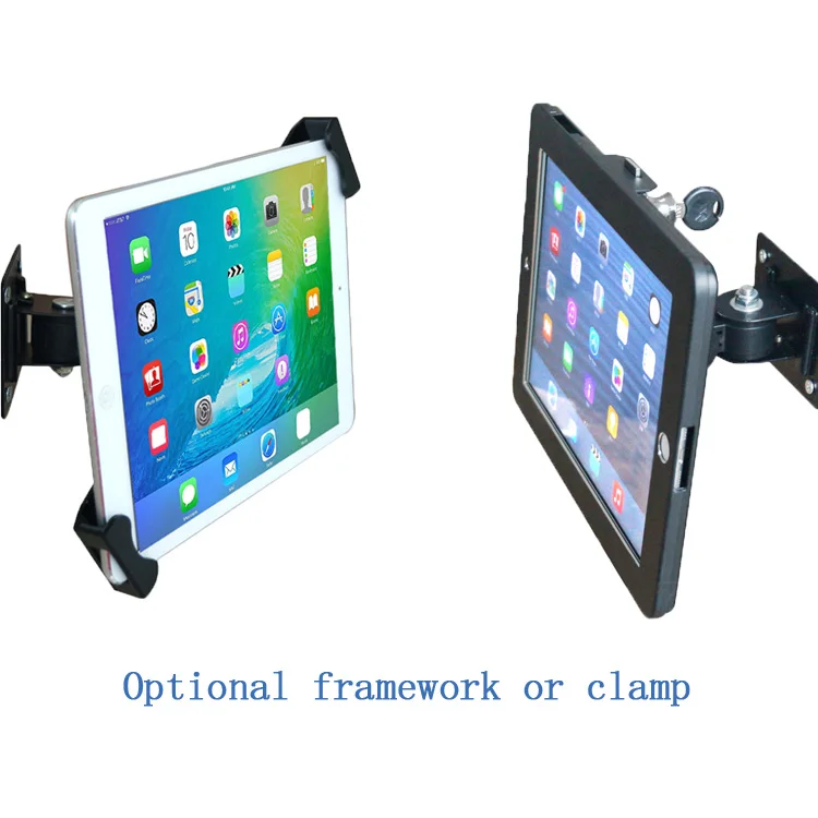 Metal Wall Mounted Tablet Stand Universal Aluminum Alloy Clamp Bracket