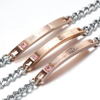 

Latest design fine jewelry couple metal stainless steel bracelet