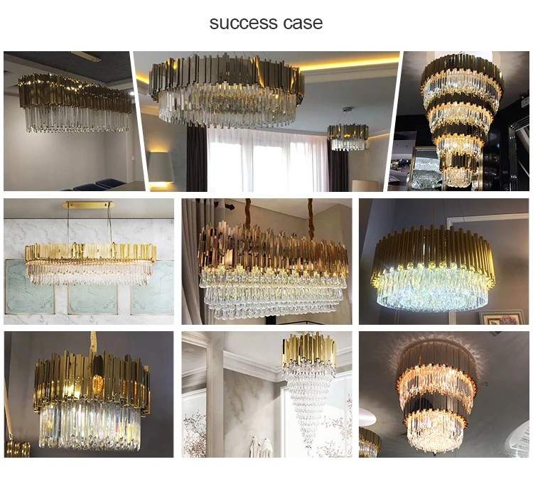 Stainless Silver Frame Large Square Led Chandelier Light Cubic Custom